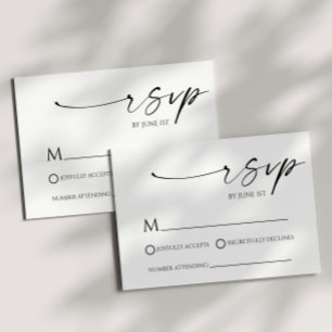 Minimalistiskt svartvitt för elegant-Bröllop OSA Kort