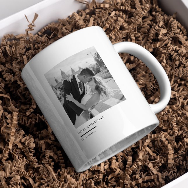Minimalistiskt svartvitt - fotopulgåva kaffemugg (Skapare uppladdad)