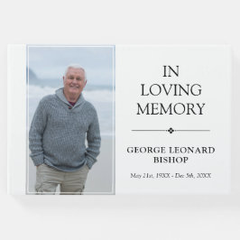 Minimalistiskt svartvitt i Loving Memory Photo Gästböcker
