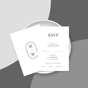 Minimalistiskt svartvitt i Monogram OSA Kort
