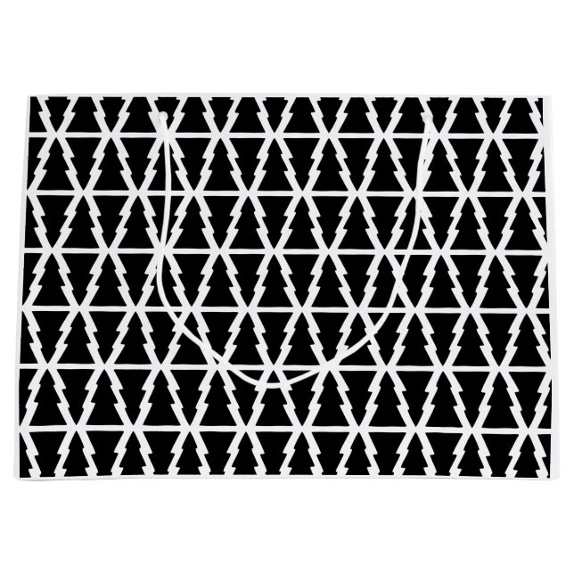 Minimalistiskt Svartvitt Julgran Mönster (Framsidan)