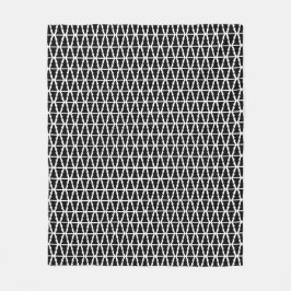 Minimalistiskt Svartvitt Julgran Mönster Fleecefilt
