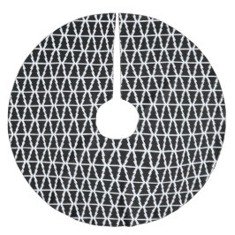 Minimalistiskt Svartvitt Julgran Mönster Julgransmatta Borstad Polyester