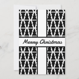 Minimalistiskt Svartvitt Julgran Mönster Julkort