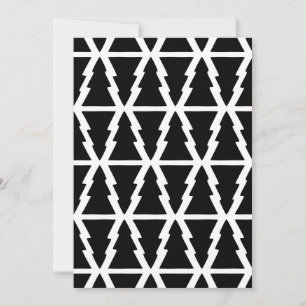 Minimalistiskt Svartvitt Julgran Mönster Julkort