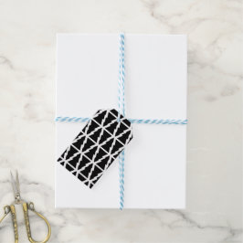 Minimalistiskt Svartvitt Julgran Mönster Presentetikett