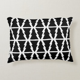 Minimalistiskt Svartvitt Julgran Mönster Prydnadskudde