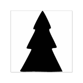 Minimalistiskt Svartvitt Julgran Mönster Självfärgande Stämpel