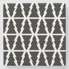 Minimalistiskt Svartvitt Julgran Mönster Stenunderlägg