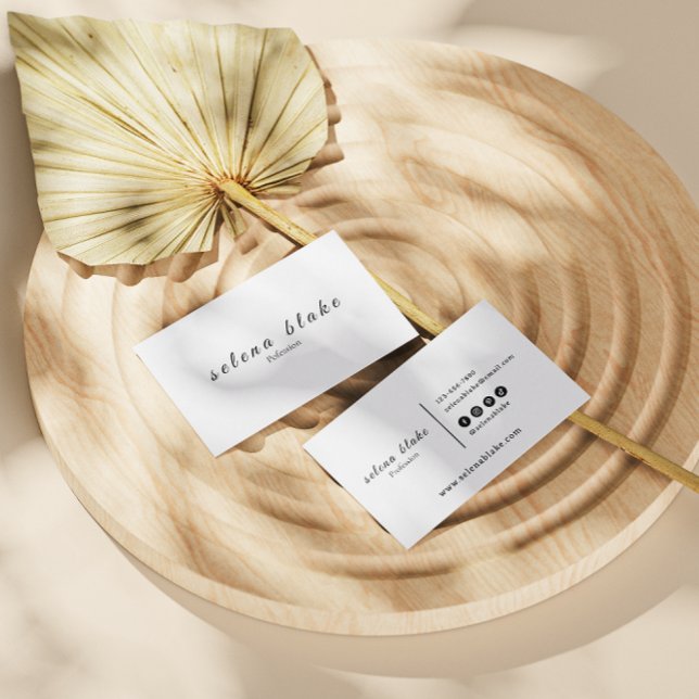 Minimalistiskt svartvitt | Modern Professionell Visitkort (Skapare uppladdad)