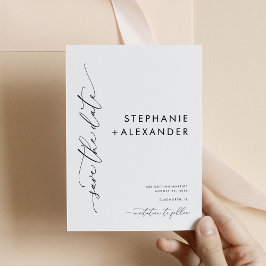 Minimalistiskt svartvitt Spara datumkortet Datumet