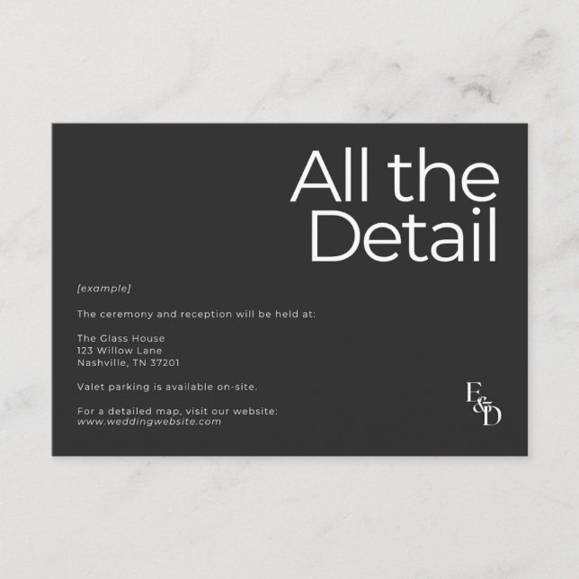 Minimalistiskt svartvitt tilläggskort (Framsida)