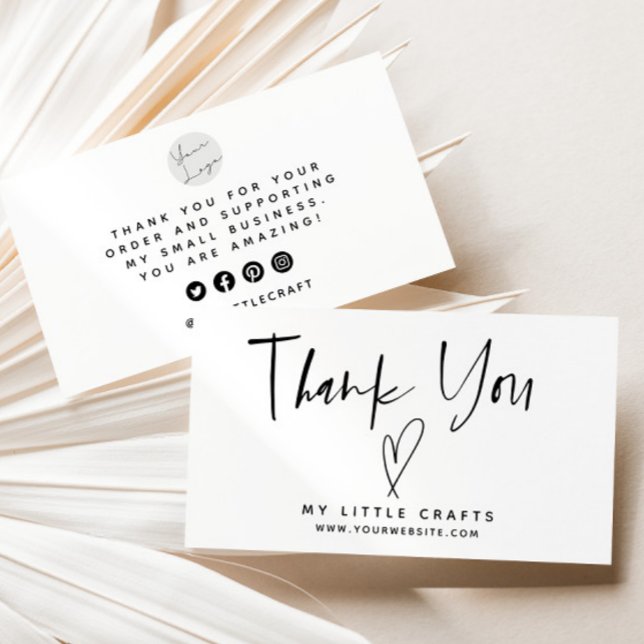 Minimalistiskt Tack Heart Small Business Visitkort (Skapare uppladdad)