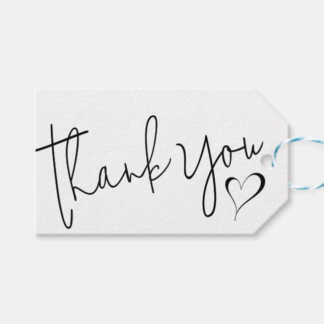 Minimalistiskt Tack-skript | QR-KOD Presentetikett (Framsidan (Horisontell))