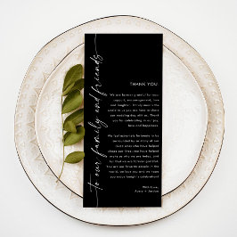 Minimalistiskt Tackkort, Bröllop tack Napkin