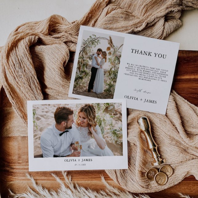 Minimalistiskt tackkort för Bröllop Inbjudningar (Minimalist Wedding Thank You Card)