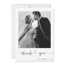 Minimalistiskt tackkort för Bröllop med foto
