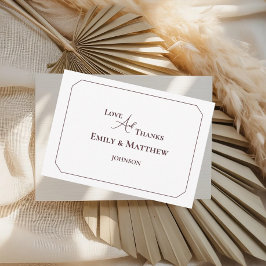 Minimalistiskt tackkort för Bröllop med QR-kod