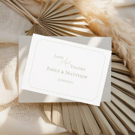 Minimalistiskt tackkort för Bröllop med QR-kod