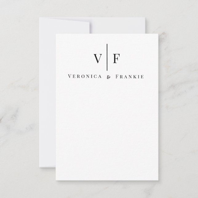 Minimalistiskt tackkort för Bröllop Tack Kort (Framsida)