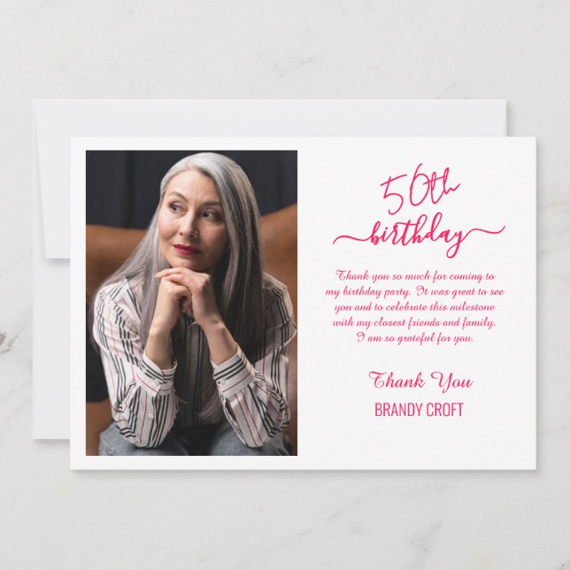 Minimalistiskt tackkort för guld födelsedag inbjudningar (Framsida)