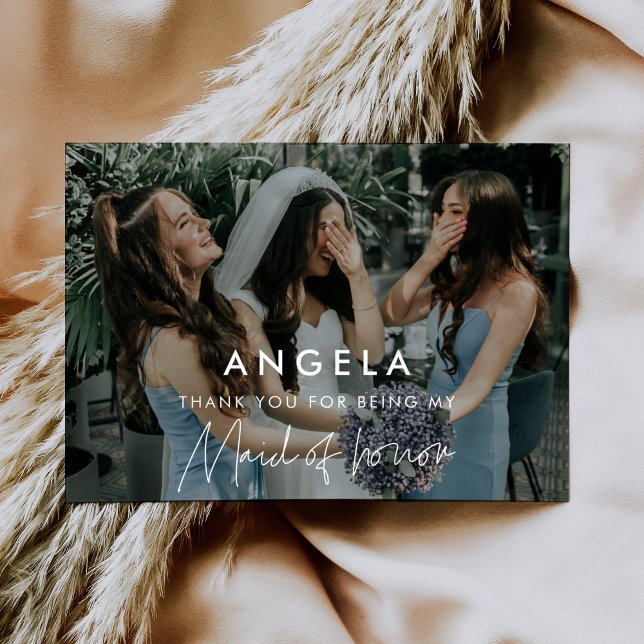 Minimalistiskt tackkort för Maid of honor Inbjudningar (Skapare uppladdad)