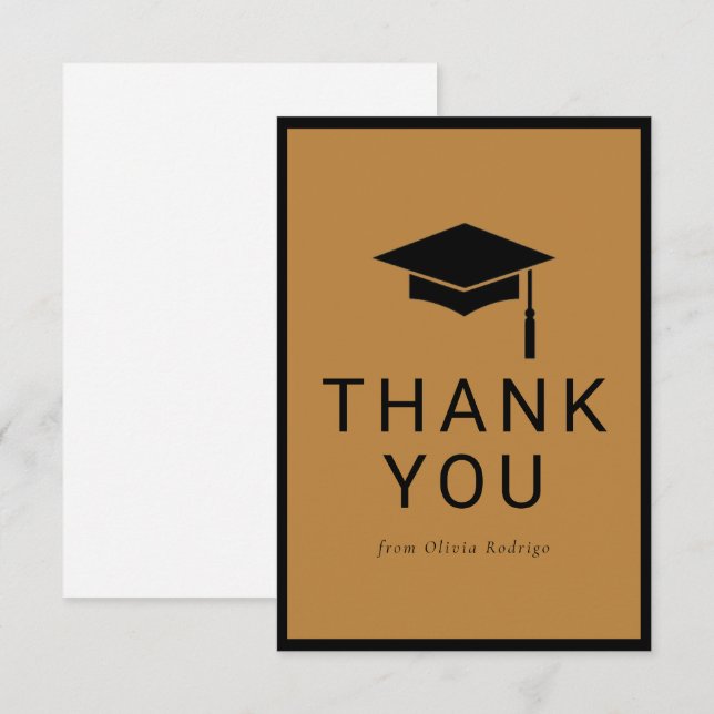 Minimalistiskt tackkort Studenten för vänner Anteckningskort (Fram/baksida)