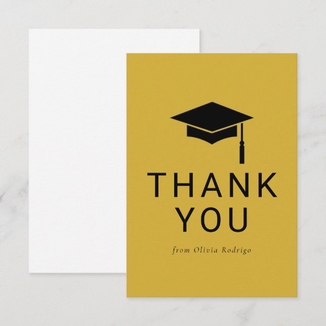 Minimalistiskt tackkort Studenten för vänner Anteckningskort (Fram/baksida)