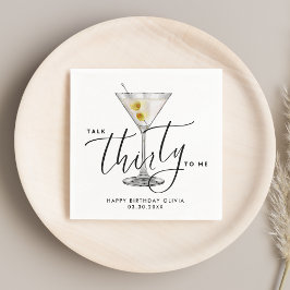 Minimalistiskt “Talk Thirty to Me” Martini Glas 30 Pappersservett