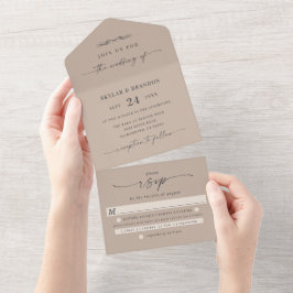 Minimalistiskt Taupe Sand Beige Solid Färg Bröllop