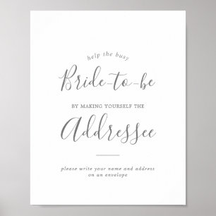 Minimalistiskt tecken för Silver Adress och kuvert Poster