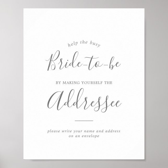 Minimalistiskt tecken för Silver Adress och kuvert Poster (Framsidan)