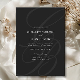 Minimalistiskt teckensnittsmonogram | Elegant bröl Inbjudningar