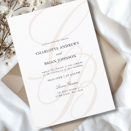 Minimalistiskt teckensnittsmonogram | Elegant bröl Inbjudningar