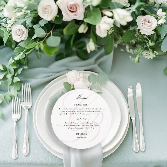 Minimalistiskt teckensnittsmonogram | Elegant bröl Meny (Minimalist Script Font Monogram | Elegant Wedding Menu)