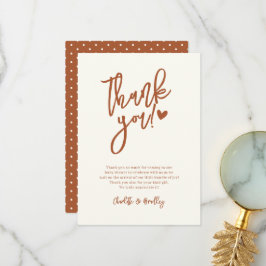 Minimalistiskt Terracotta Baby Shower Tack Kort