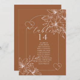 Minimalistiskt terracotta boho Bränt Bordsnummer