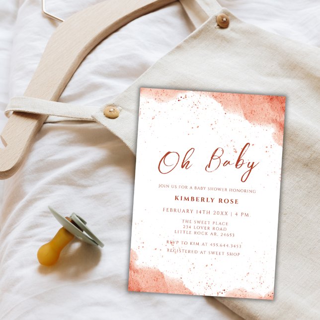 Minimalistiskt Terracotta Boho Desert Baby Shower Inbjudningar (Minimalist Terracotta Boho Desert Baby Shower Invitation)