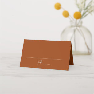Minimalistiskt terracotta Bröllop-monteringskort Placeringskort