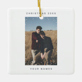 Minimalistiskt textbrusfilmöverlägg för smörjfoto julgransprydnad keramik