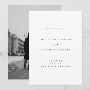 Minimalistiskt, traditionellt foto av Bröllop Spara Datumet