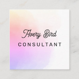 Minimalistiskt trendande Affärskortet Vatten Färg Fyrkantigt Visitkort