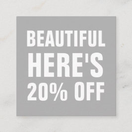 Minimalistiskt trendig av enkelt modernt grått rabattkort