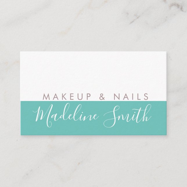 Minimalistiskt Trendig Block Makeup Artist Nagel Visitkort (Framsida)