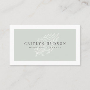 Minimalistiskt Trendig Elegant Sage Grönt White H Visitkort