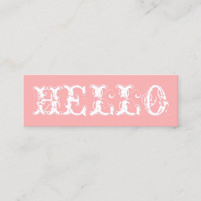 Minimalistiskt trendig: enkel modern pastellrosa mini visitkort (Framsida)