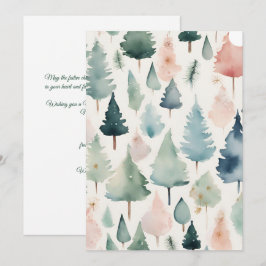 Minimalistiskt Trendig Julgranar vattenfärg Julkort