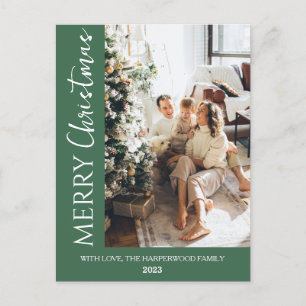 Minimalistiskt Trendig Modern Photo Family Jul Helg Vykort