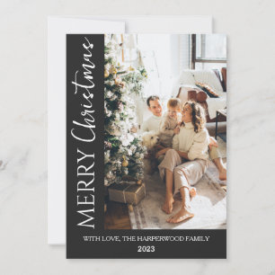 Minimalistiskt Trendig Modern Photo Family Jul Julkort