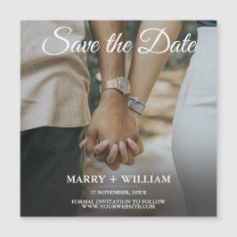 Minimalistiskt Trendig Photo Spara datum magneter